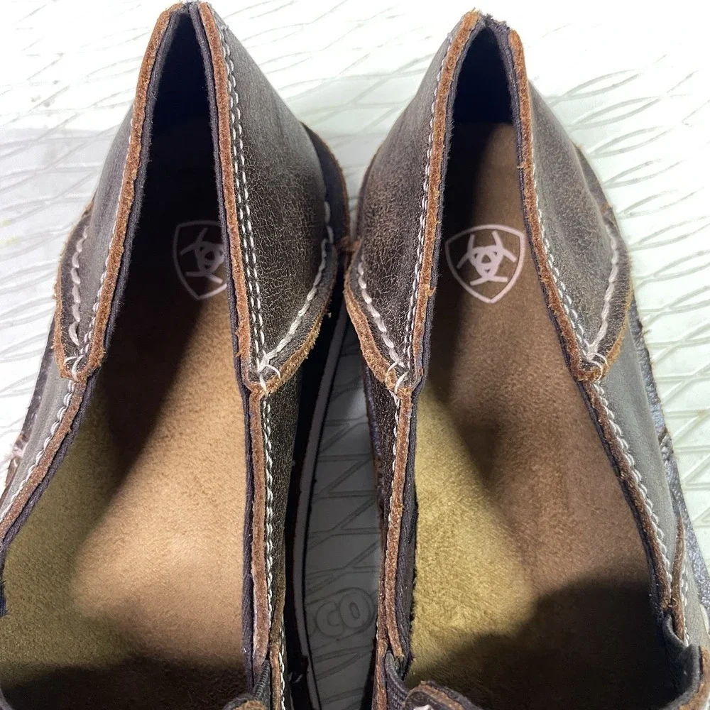 Ariat Men's Cruiser Brown Leather Slip-On Loafers Boat Shoes Size 7B NWOB